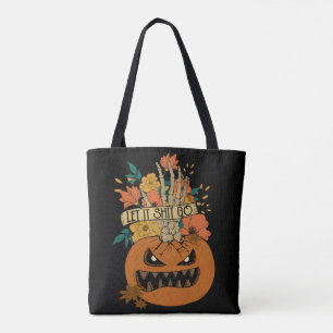 Scary Pumpkin Halloween Tote Bag Tygkasse