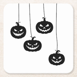 Scary Pumpkin hanging Underlägg Papper Kvadrat