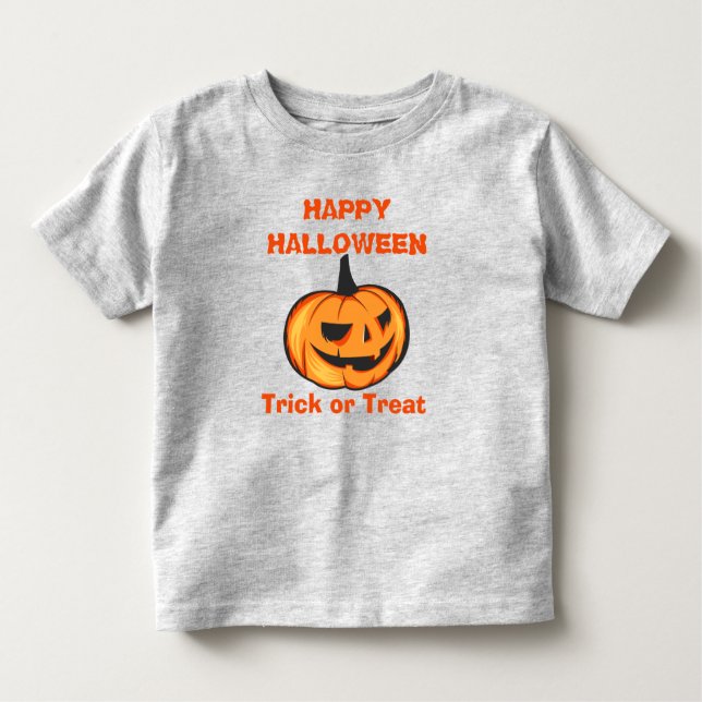Scary Pumpkin Happy halloween T Shirt (Framsida)