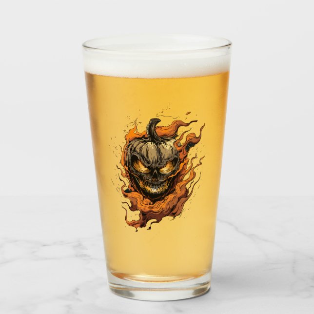 Scary Pumpkin Head Glaskopp (Framsida fylld)