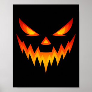 Scary Pumpkin Jack o lantern Ansikte Halloween Cos Poster