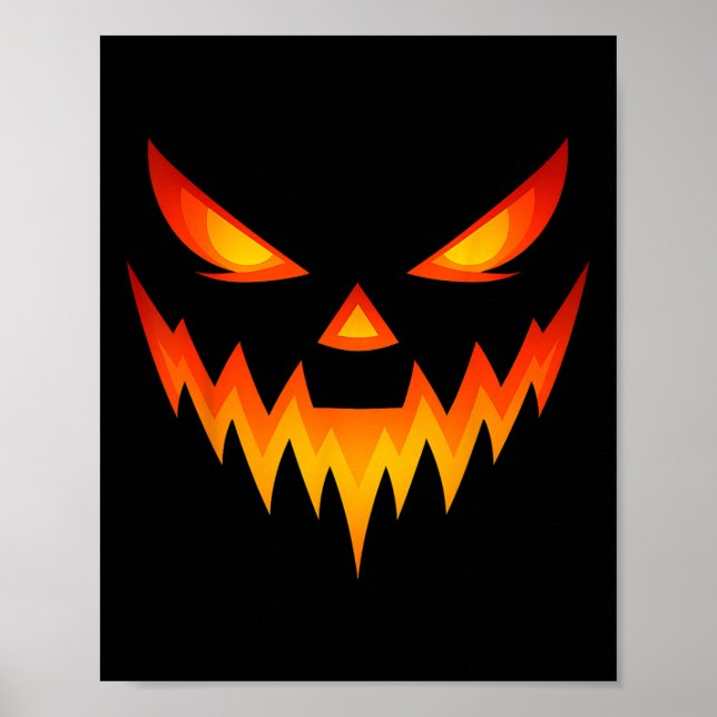 Scary Pumpkin Jack o lantern Ansikte Halloween Cos Poster (Framsidan)