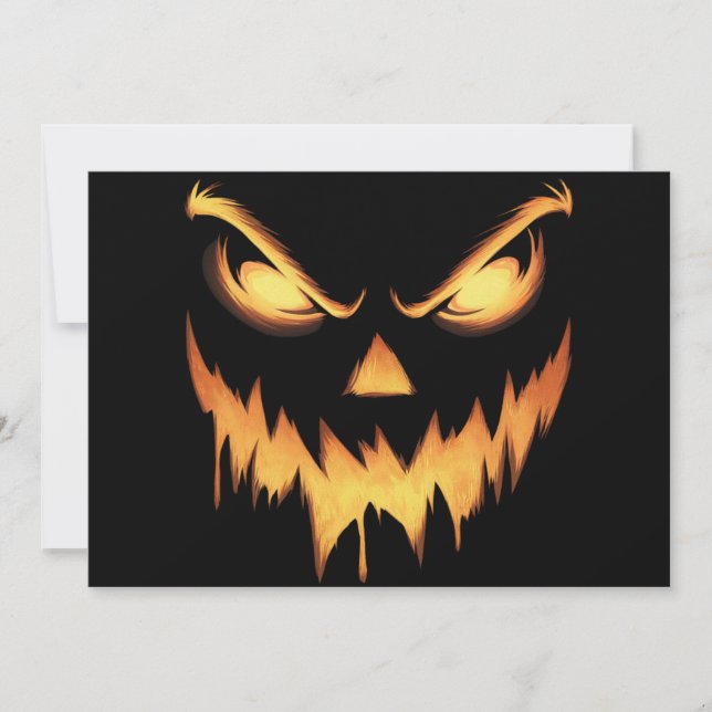 Scary Pumpkin Jack o lantern Ansikte Halloween Inbjudningar (Framsida)