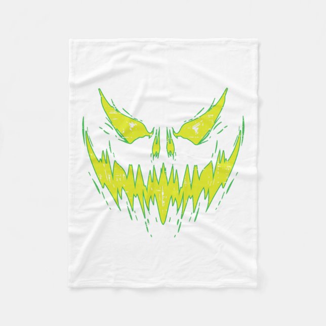 Scary Pumpkin Jack o lantern Ansikte Halloween Man Fleecefilt (Framsidan)