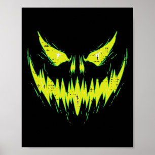 Scary Pumpkin Jack o lantern Ansikte Halloween Man Poster