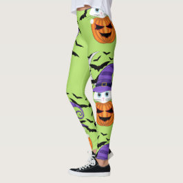 Scary Pumpkin med vit Kattunge och Witches Hat Leggings