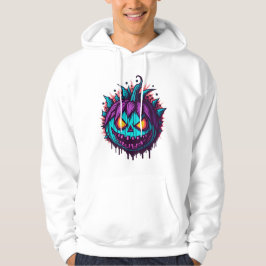Scary Pumpkin Teal and Lila Hoodie