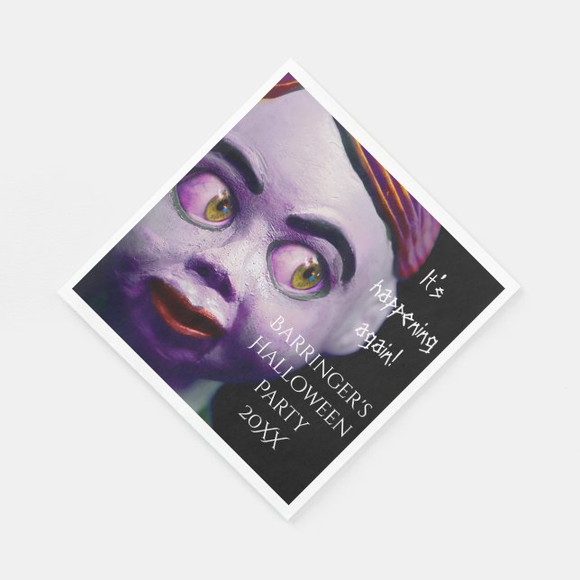 Scary Puppet Doll Creepy Halloween Pappersservett (Hörn)