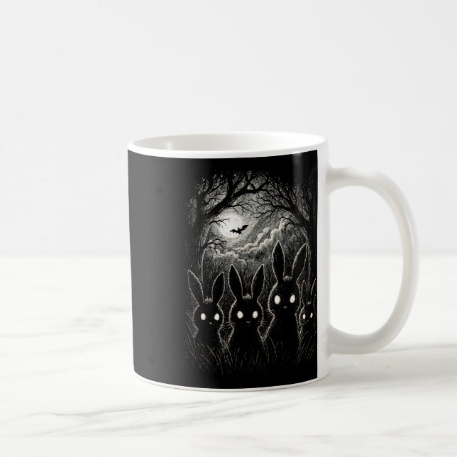 Scary Rabbit Ögon Forest Creepy Halloween Costume Kaffemugg (Höger)