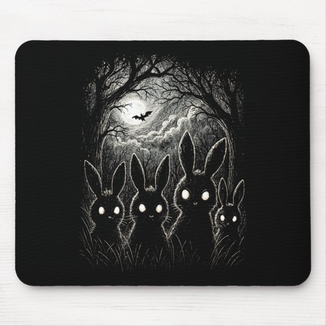 Scary Rabbit Ögon Forest Creepy Halloween Costume Musmatta (Framsidan)