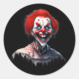 Scary Red Hair Smiling Clown Runt Klistermärke