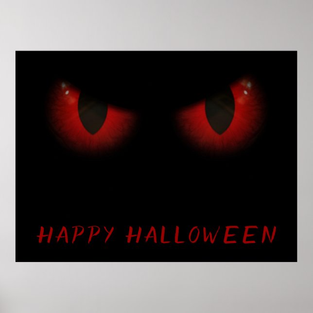 Scary Red Halloween Ögon Poster (Framsidan)