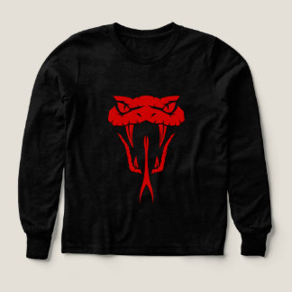 Scary Red Serpent Ansikte Girls Långärmad T Shirt