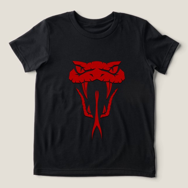 Scary Red Snake - Fierce Serpent Ansikte Boys T Shirt (Design Framsida)