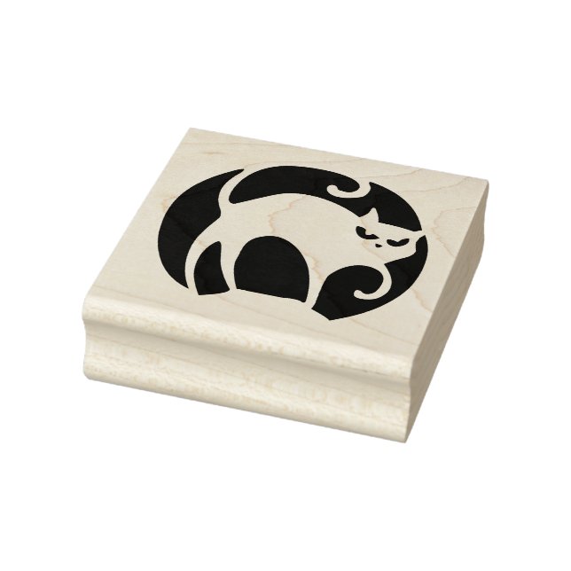 Scary Retro Halloween Cat Rubber Art Frimärke Stämpel (Stämpel)