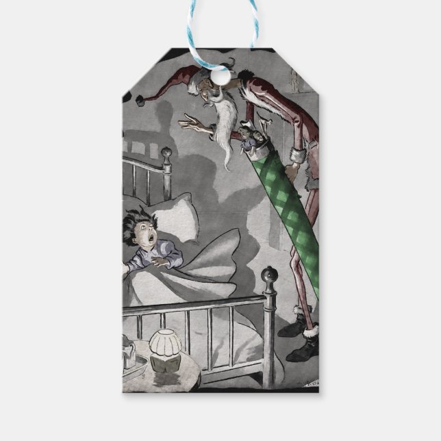 Scary Santa Gift-Märkre Presentetikett (Framsidan)