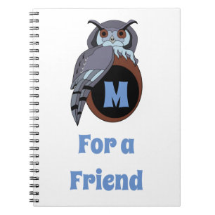 Scary Scop Uggla Monogram Anteckningsbok