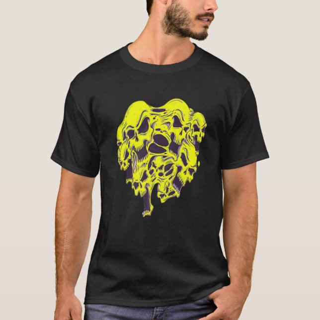 Scary screaming merged Skulls Best of Graphic Prem T Shirt (Framsida)