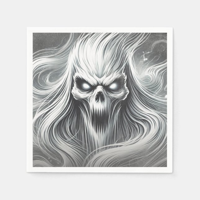 Scary Screaming Poltergeist Ghost Halloween fest Pappersservett (Framsidan)