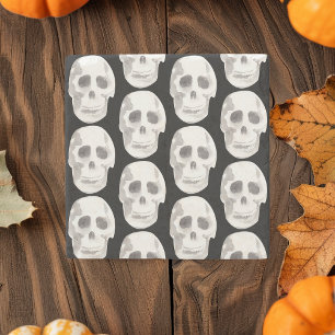 Scary Scull Black & White Mönster Happy halloween Stenunderlägg