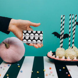 Scary Scull Black & White Mönster|Happy halloween Visitkort