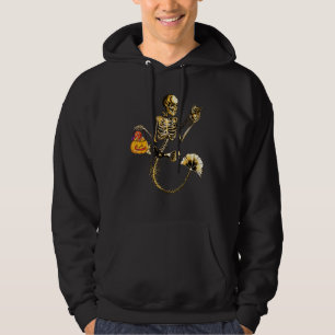 Scary Sjöjungfru Skeleton Halloween fest Costume C Hoodie
