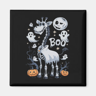 Scary Skeleton Giraffe in Spöken Halloween Magnet