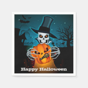 Scary Skeleton Halloween fest Pappersservett
