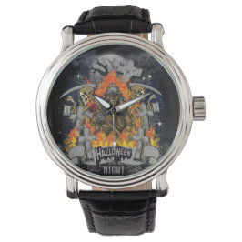Scary Skeleton in Night Halloween Armbandsur