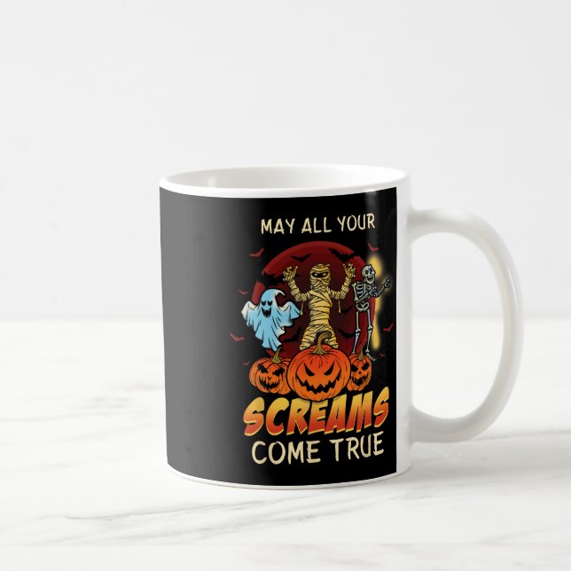 Scary Skeleton Monsters Ghost Funny Lazy Creepy Ha Kaffemugg (Höger)