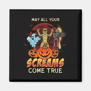 Scary Skeleton Monsters Ghost Funny Lazy Creepy Ha Magnet