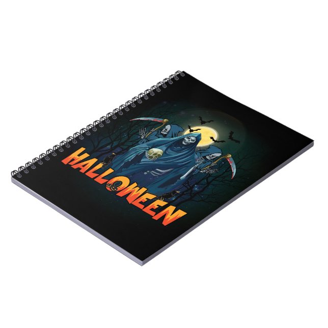 Scary Skeleton Night Halloween, My Halloween Mood. Anteckningsbok (Vänstra Sidan)