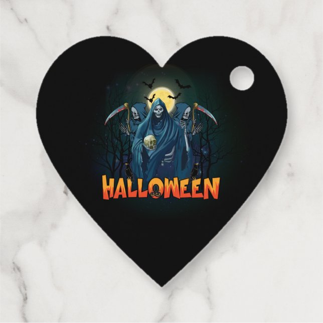 Scary Skeleton Night Halloween, My Halloween Mood. Gåvor Etiketter (Baksida)