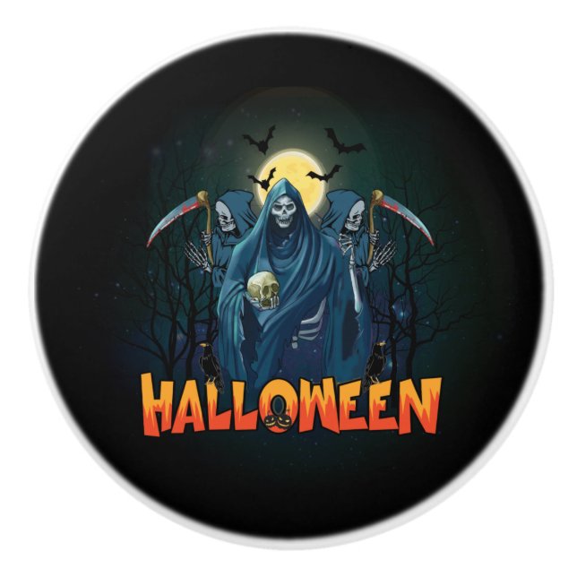 Scary Skeleton Night Halloween, My Halloween Mood. Knopp (Framsidan)