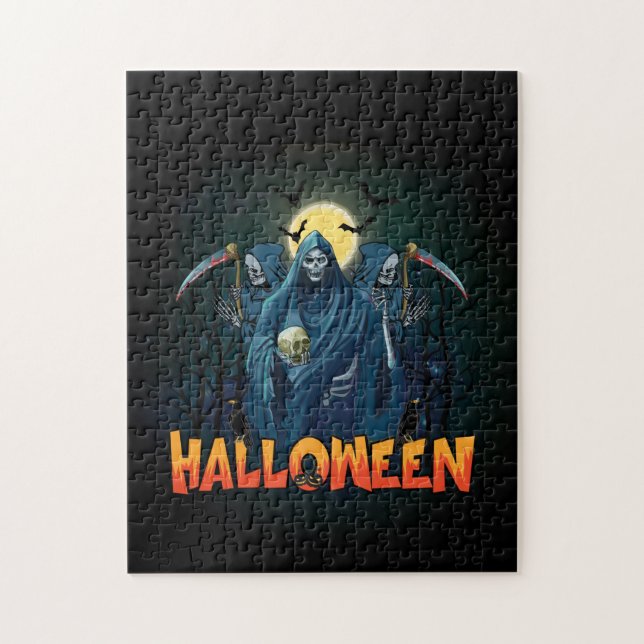 Scary Skeleton Night Halloween, My Halloween Mood. Pussel (Vertikal)