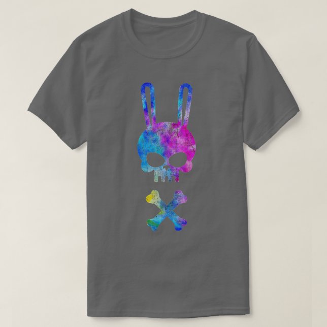 Scary Skull And Crossbones Bad Rabbit Horror Bunny T Shirt (Design framsida)
