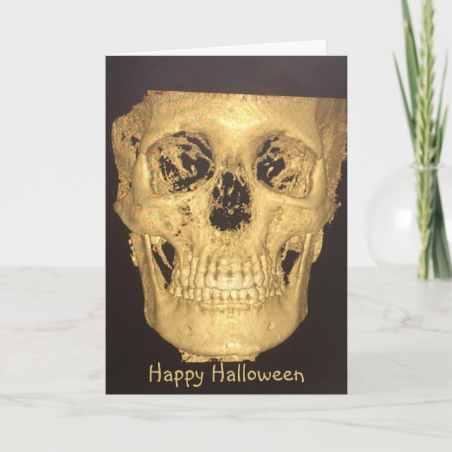 Scary Skull Halloween Kort (Framsida)