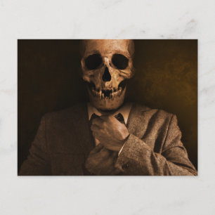 Scary Skull Man i Kostym Vykort