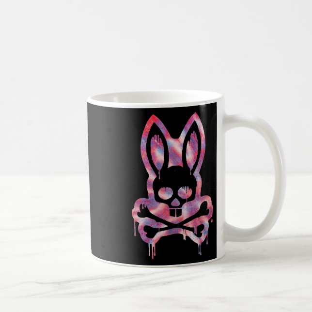 Scary Skull och Crossbone D Rabbit Horror Bunny H Kaffemugg (Höger)