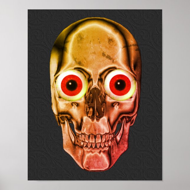 Scary Skull Red Eyebullar Poster (Framsidan)