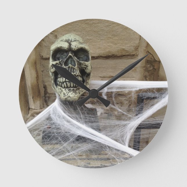 Scary Skull Rund Klocka (Framsida)