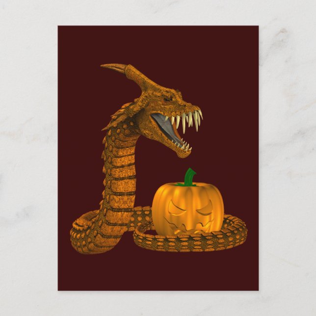 Scary Snake Protection a Pumpkin Vykort (Framsida)