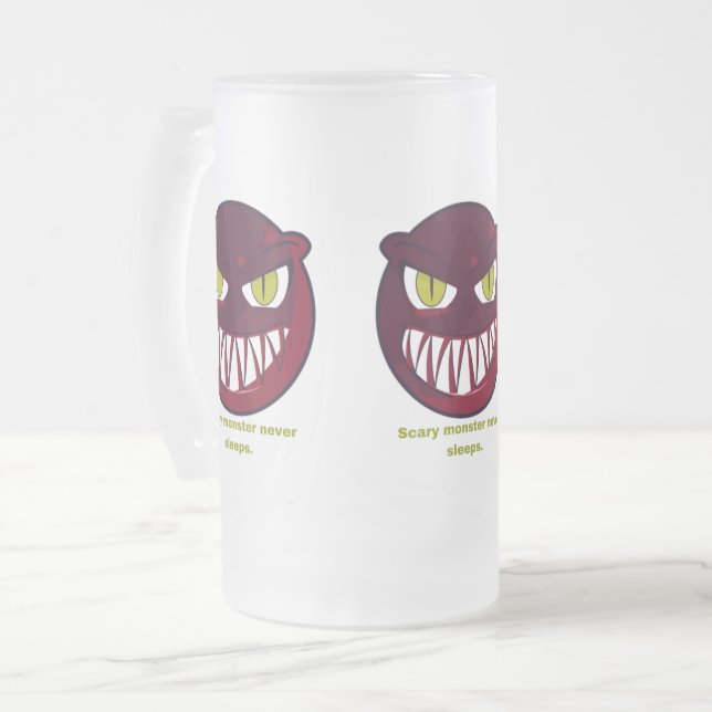 Scary sover aldrig. frostat ölglas (Framsida vänster)