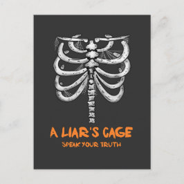 Scary spindelnät human rib cage Halloween Vykort