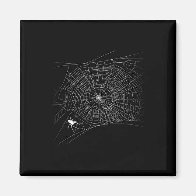 Scary Spindelnät - svart Widow Halloween Magnet (Framsidan)