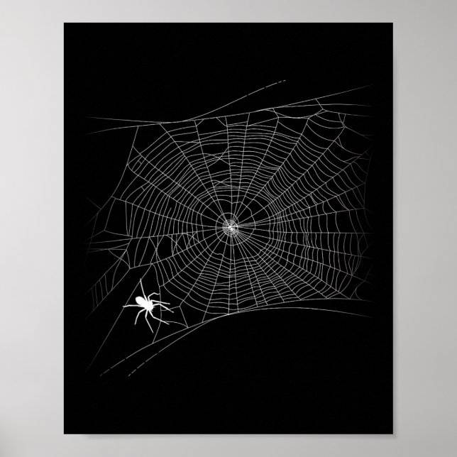 Scary Spindelnät - svart Widow Halloween Poster (Framsidan)