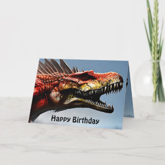 Scary Spinosaurus Dinosaur, födelsedagskort Kort