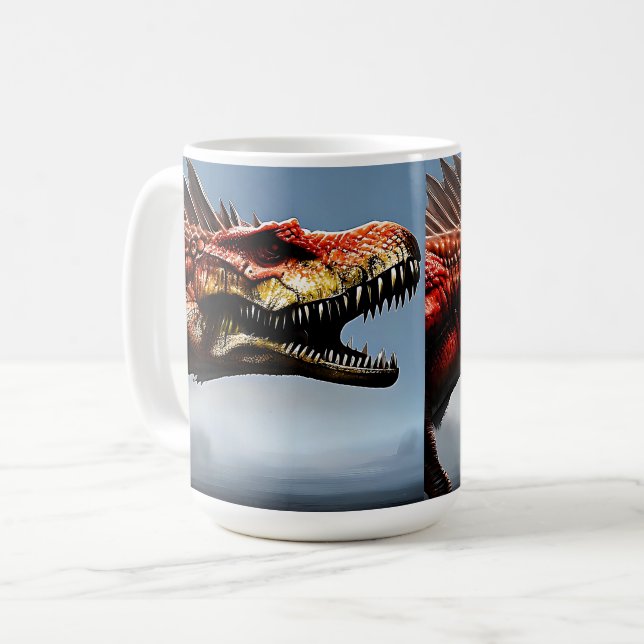 Scary Spinosaurus Dinosaur Kaffemugg (Framsida vänster)