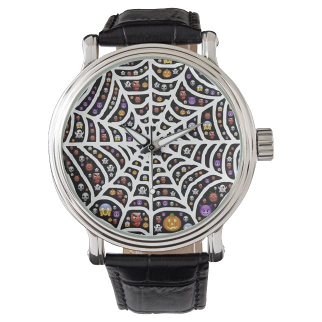 Scary Spooky Cobweb Collage Armbandsur (Framsida)