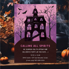 Scary Spooky Haunted House Halloween Roligt Party Inbjudningar